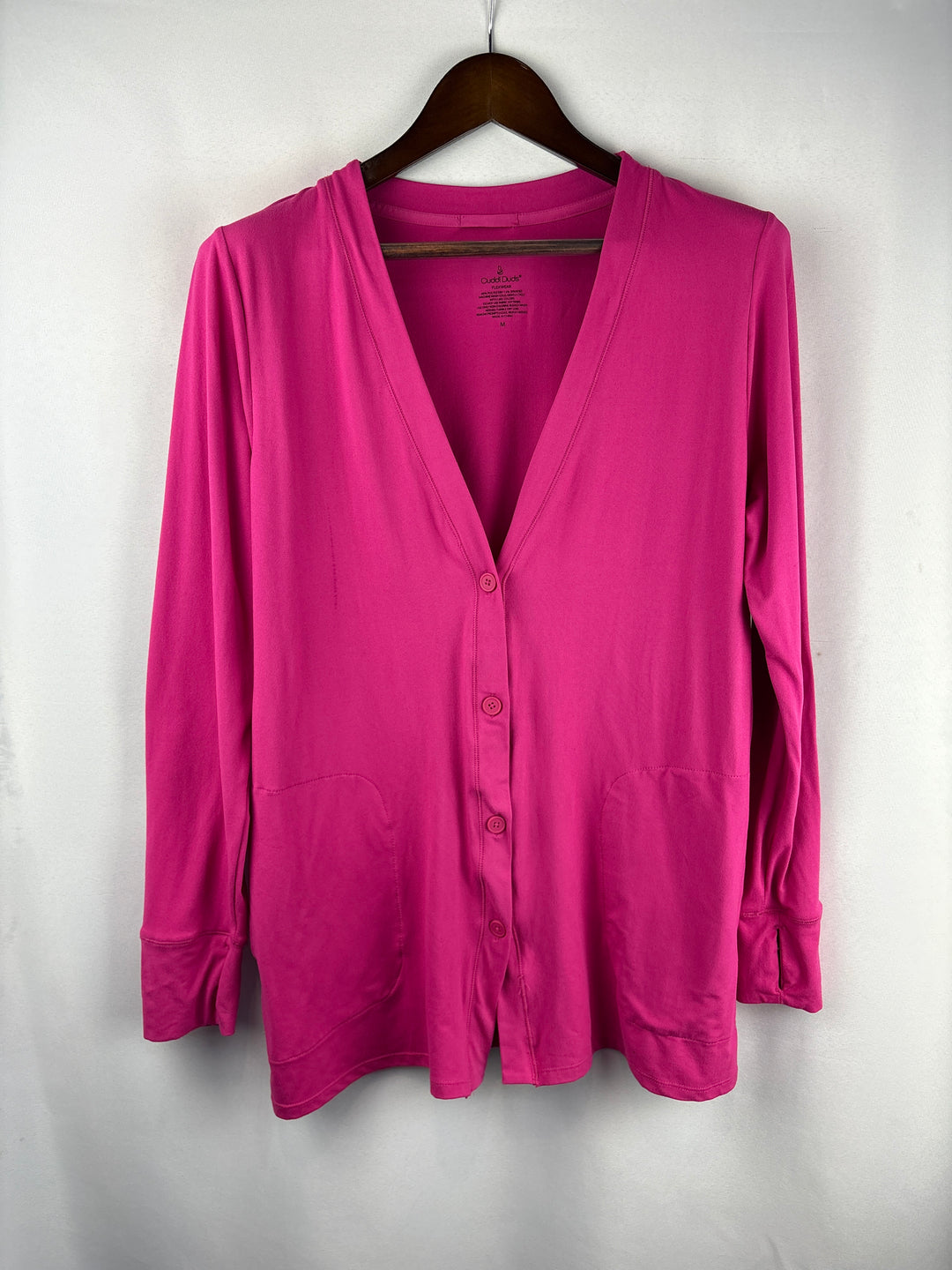 Women’s Cuddl Duds Medium Bright Pink Cardigan