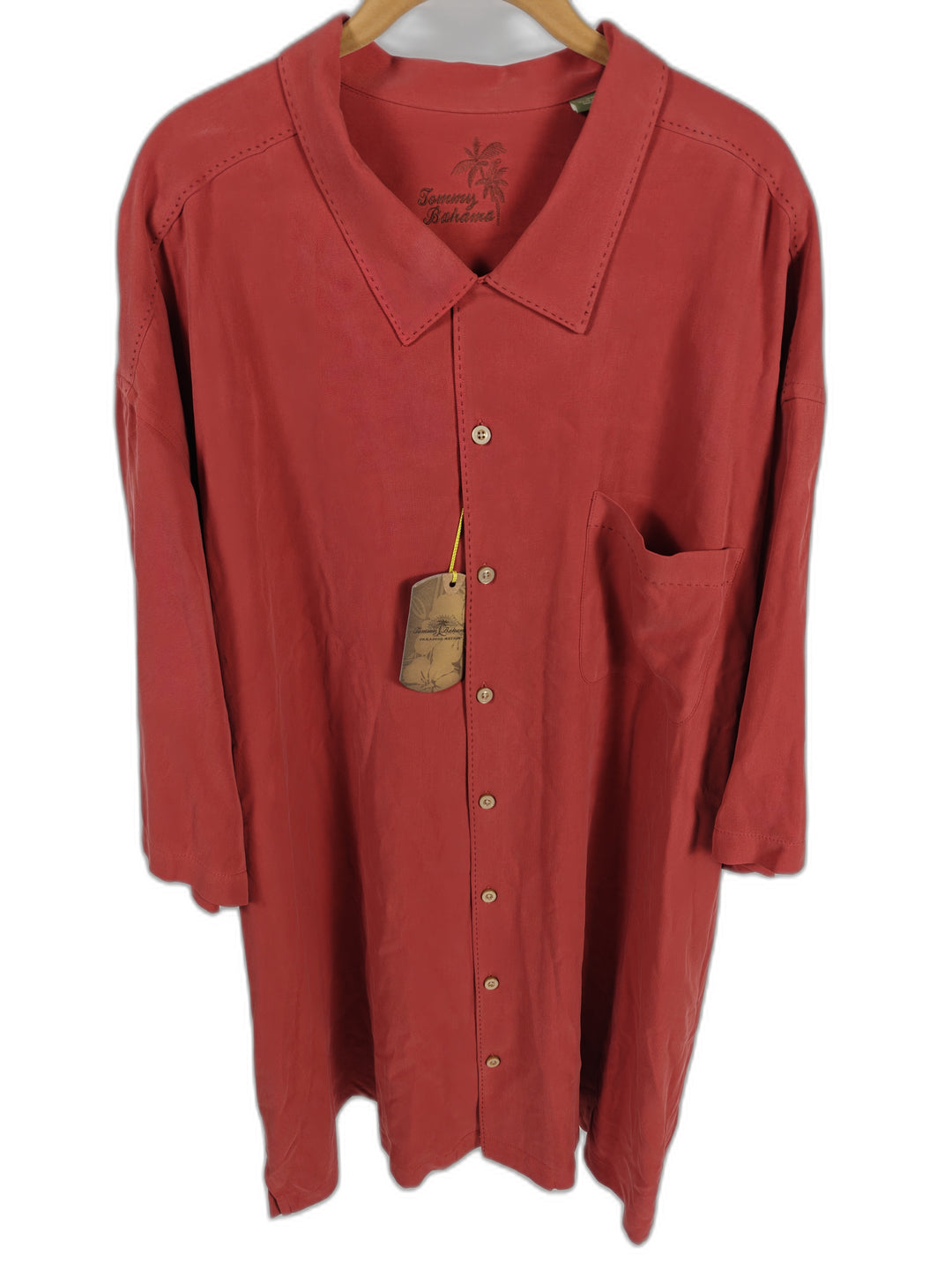 Mens Tommy Bahama Silk Button Up Shirt Red 3XT