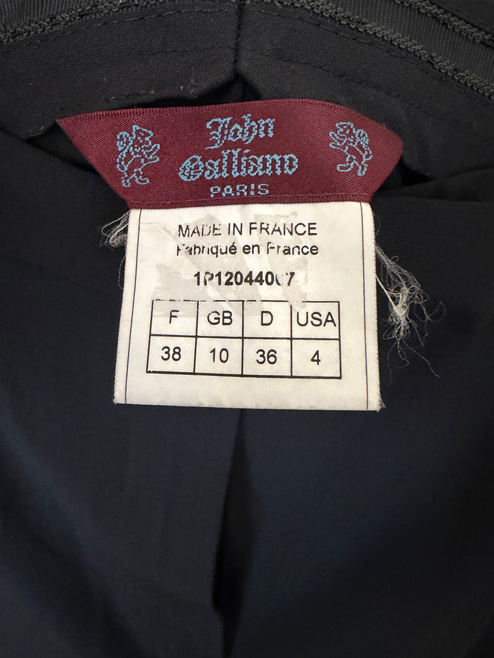 Vintage John Galliano Black Tailored Capri Pants Made in France US 4