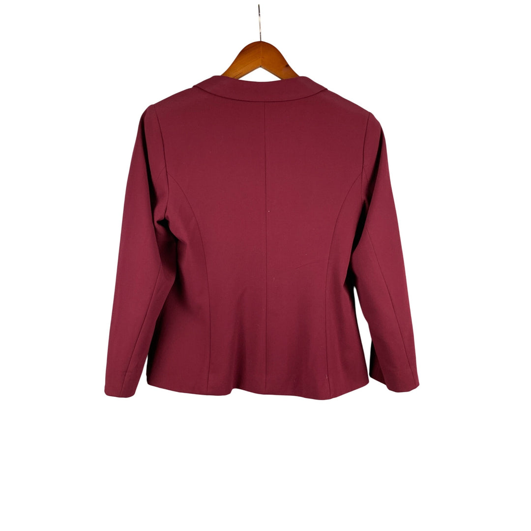 Kensie Womens Burgundy Blazer Size M Polyester Blend