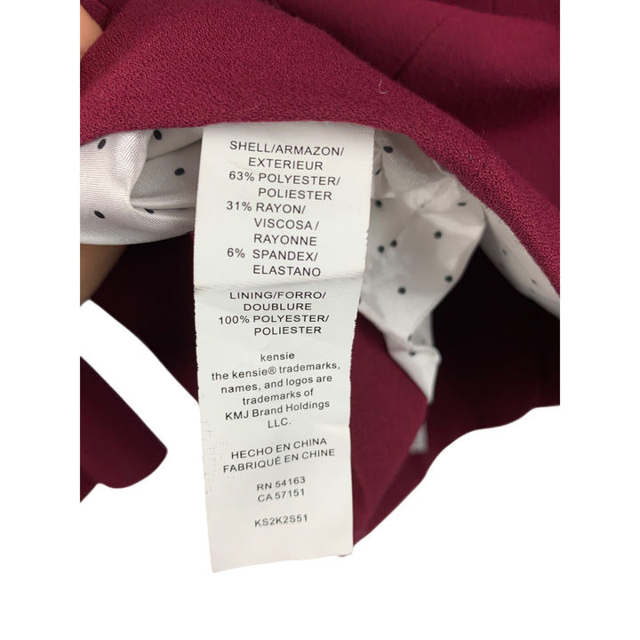 Kensie Womens Burgundy Blazer Size M Polyester Blend