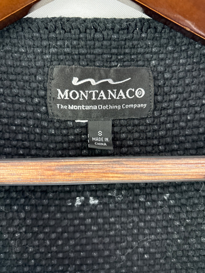 Women’s MontananCo Small Black &amp; White Patterned Knit Vest