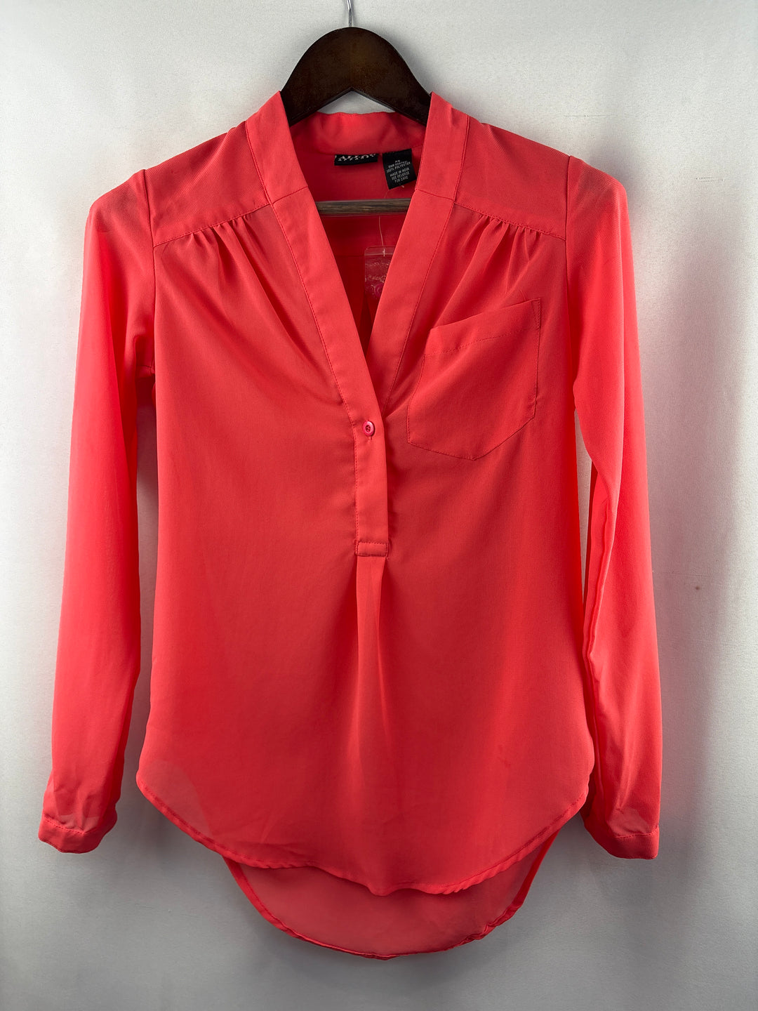 Women’s Alloy Apparel XS Bright Salmon Long Sleeve Blouse