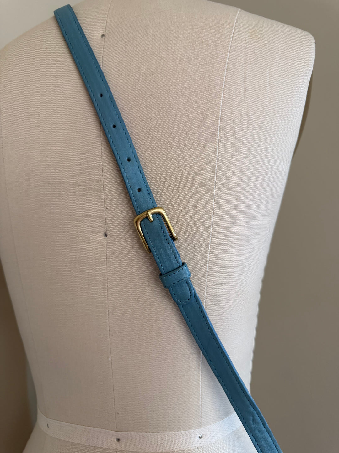 Vintage Coach Rare Glacier Blue Leather Crossbody Shoulder Bag Brass Hardware
