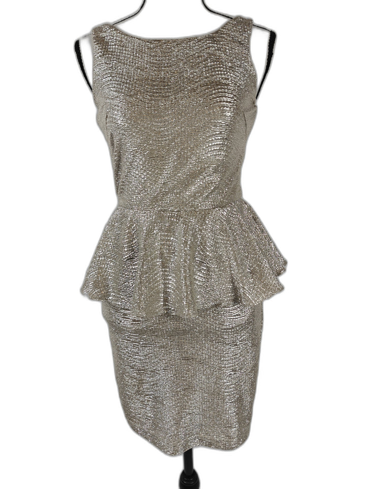 Women’s Hailey Logan Peplum Dress Gold XS
