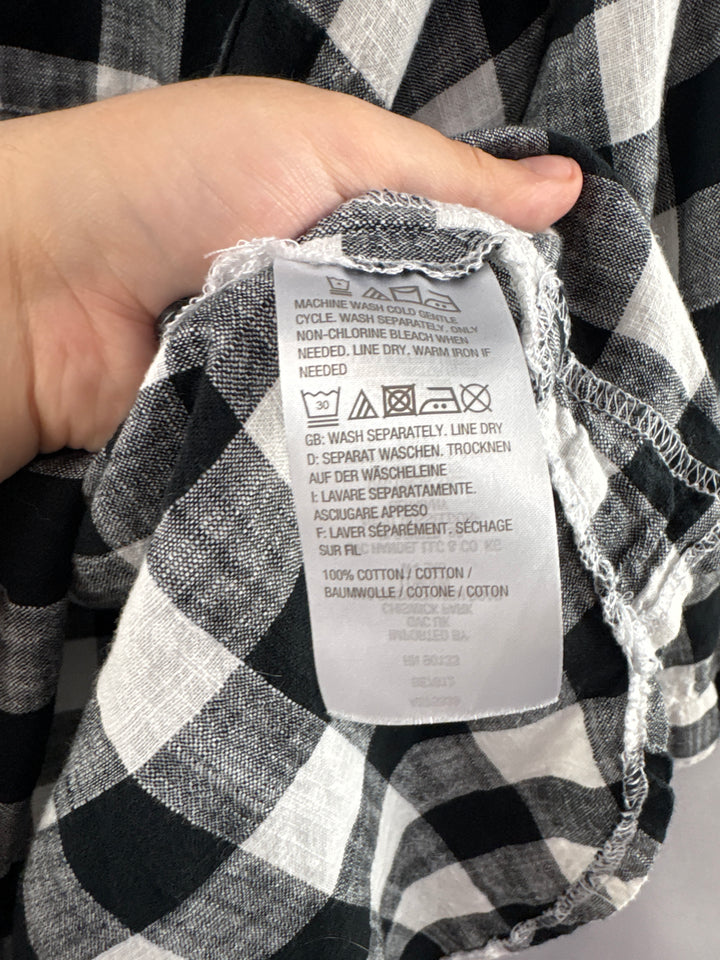 Women’s Joan Rivers Size 2X Black &amp; White Gingham Blouse