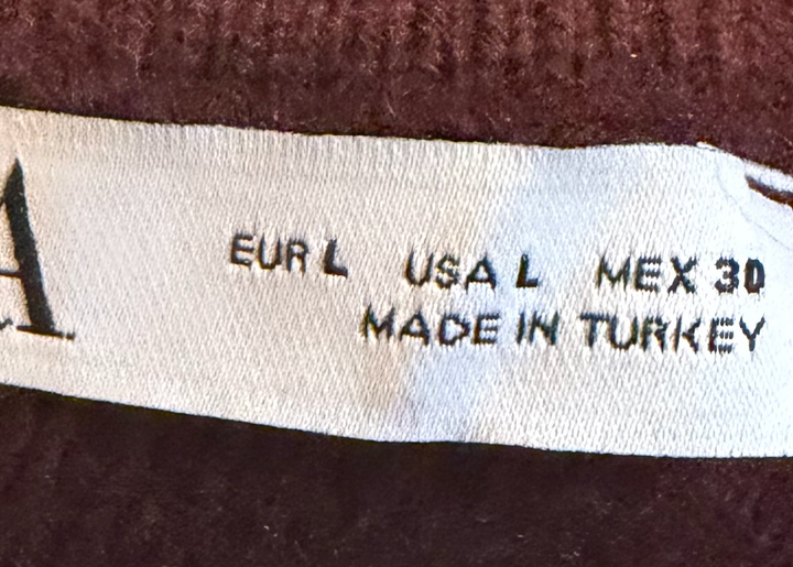 Zara Burgundy Maroon Gold Button Cardigan Sweater Size L NWT Quiet Luxury