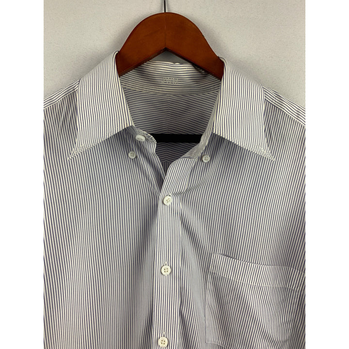 Mens J. Crew Slim Fit Blue & White Striped Dress Shirt Size M