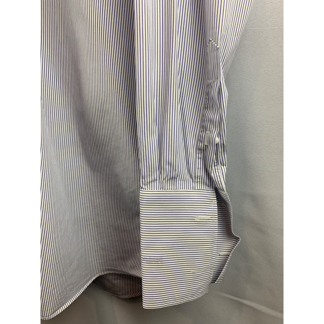 Mens J. Crew Slim Fit Blue & White Striped Dress Shirt Size M