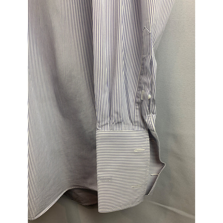 Mens J. Crew Slim Fit Blue & White Striped Dress Shirt Size M