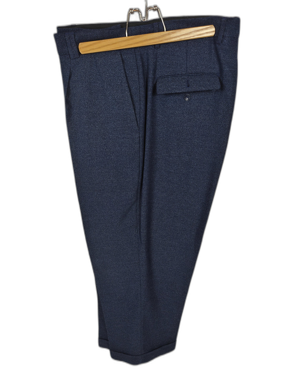 Silversilk Men's Blue Textured Pleated Dress Pants Size 44x32 Cuffed Classic Fit Slacks