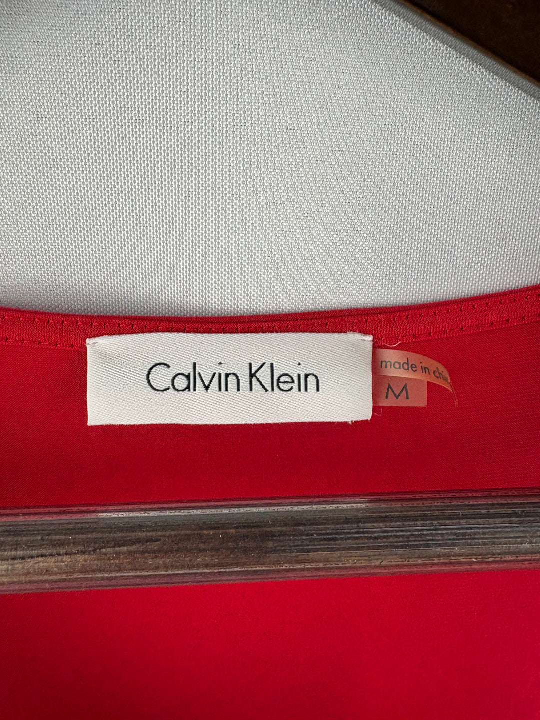Women’s Calvin Klein Medium Bright Red Sleeveless Blouse