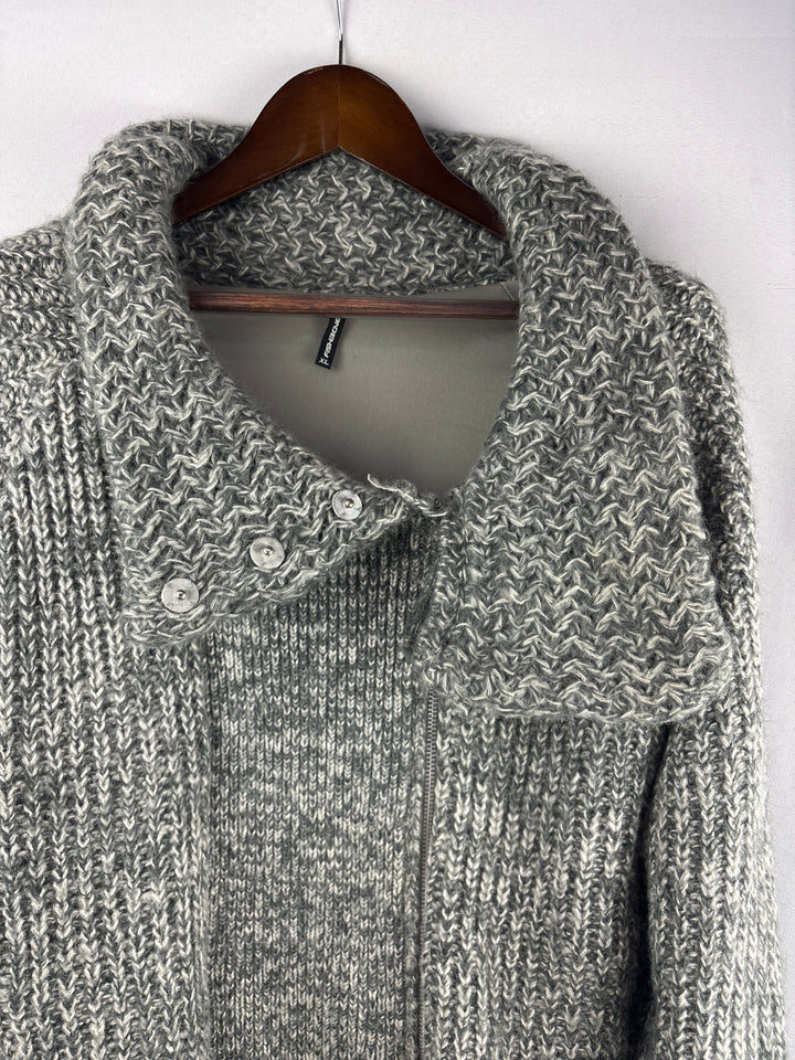 Women’s FishBone XL Gray Zip Knit Cardigan