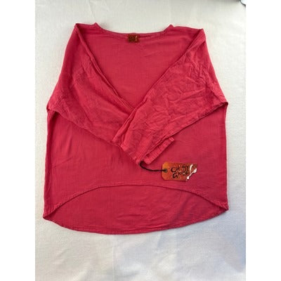 Oh My Gauze! Womens Pink High-Low Top M