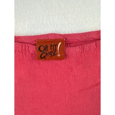 Oh My Gauze! Womens Pink High-Low Top M
