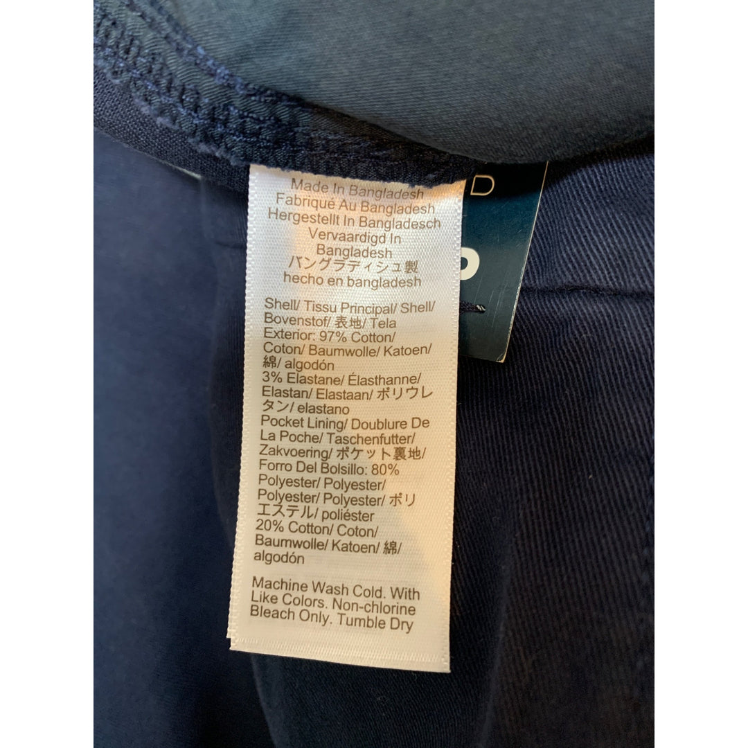 J.Crew High-Rise Girlfriend Chino Pants 12P Navy Cotton & Elastane Womens