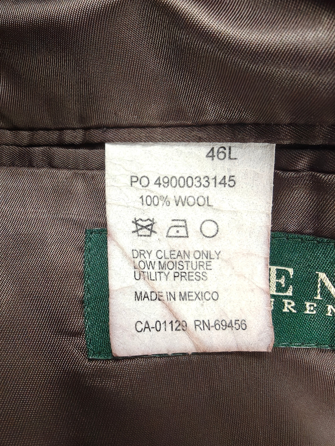 Men’s Lauren Ralph Lauren Blazer Brown Plaid 46L