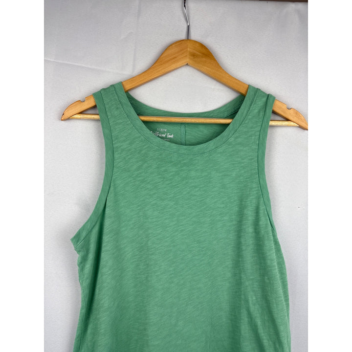 J.Crew Womens Girlfriend Tank Top S Green Sleeveless 100% Cotton