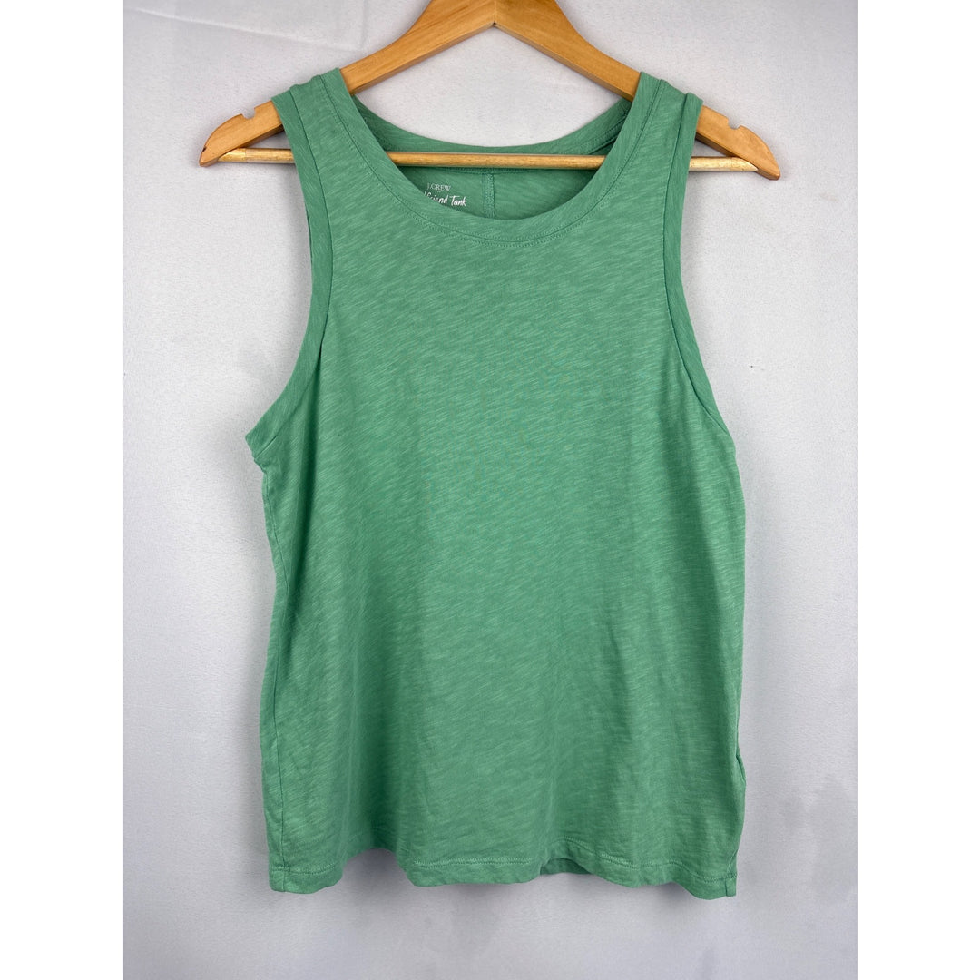 J.Crew Womens Girlfriend Tank Top S Green Sleeveless 100% Cotton