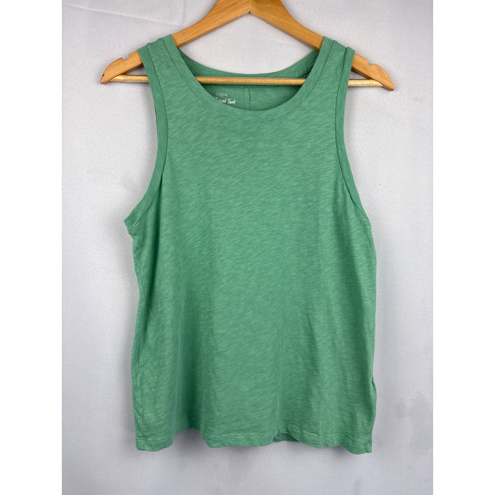 J.Crew Womens Girlfriend Tank Top S Green Sleeveless 100% Cotton