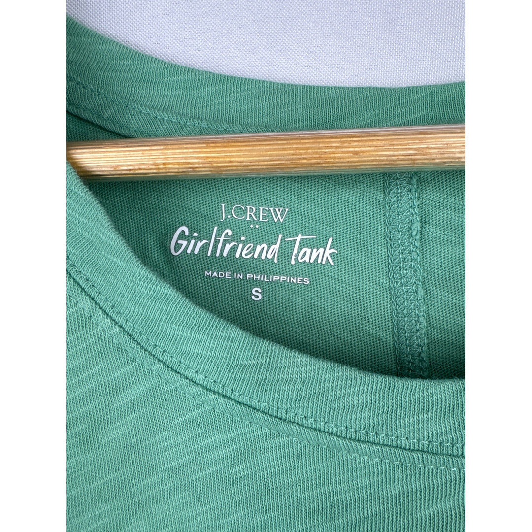 J.Crew Womens Girlfriend Tank Top S Green Sleeveless 100% Cotton
