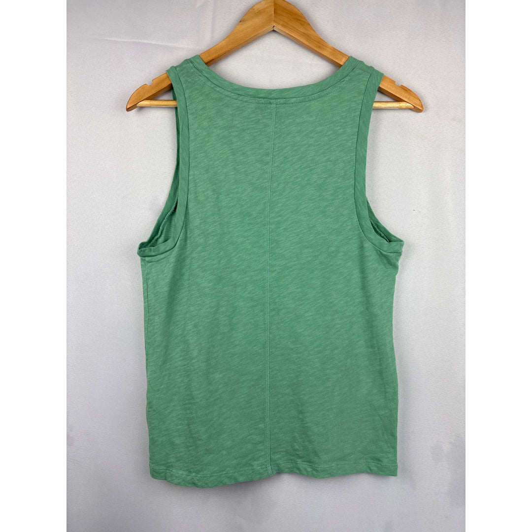 J.Crew Womens Girlfriend Tank Top S Green Sleeveless 100% Cotton