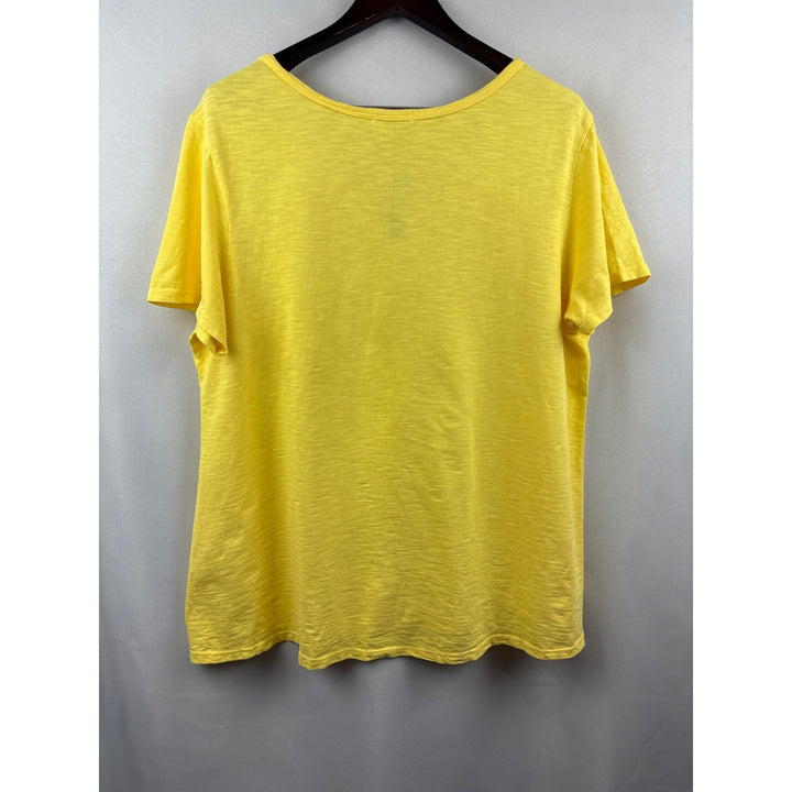 Women’s Fresh Produce 2X Bright Yellow Cotton T-Shirt