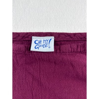 Oh My Gauze! Womens Maroon Long Sleeve Top 100% Cotton Made In Mexico