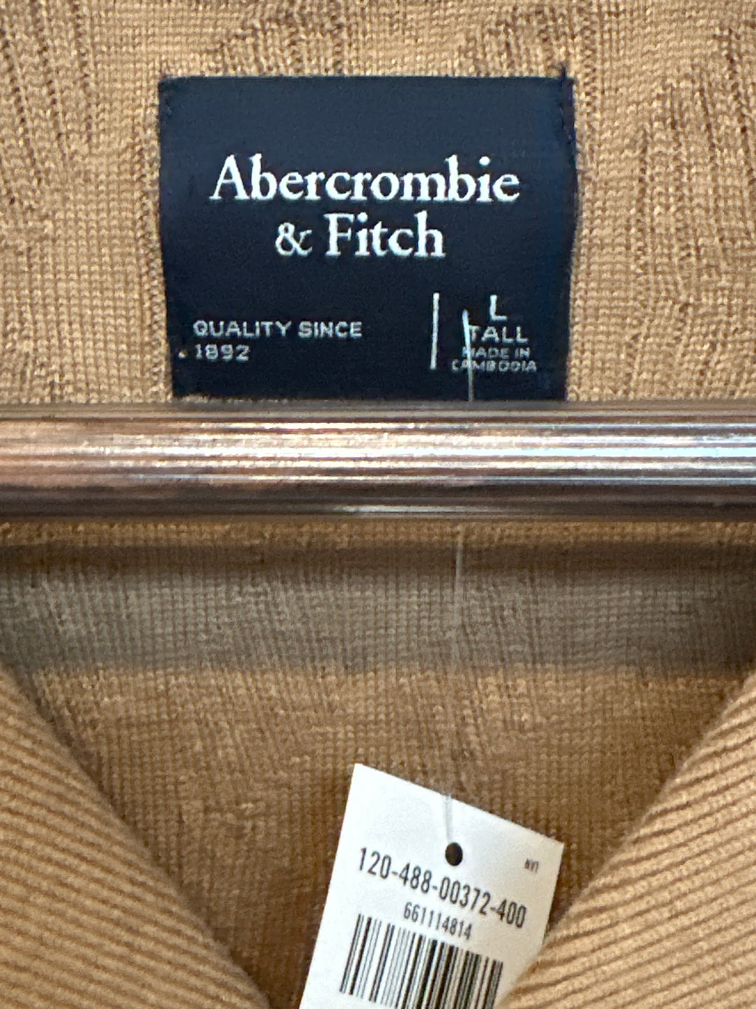 Men’s Abercrombie Short Sleeve wave pattern sweater Size L