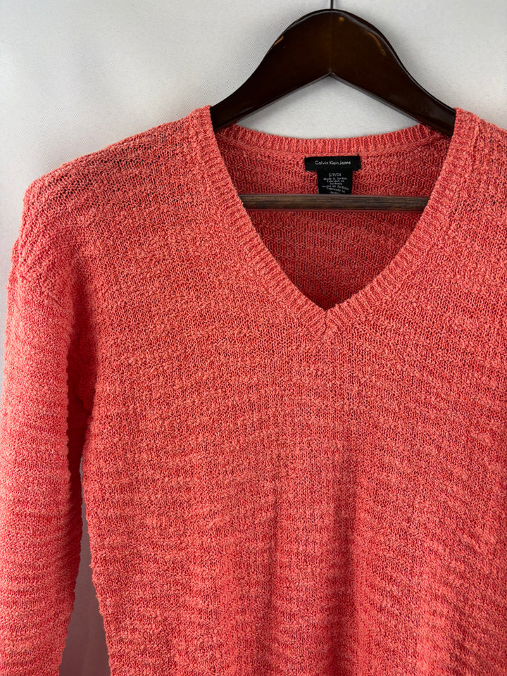 Women’s Calvin Klein Jeans Small Salmon Knit Sweater