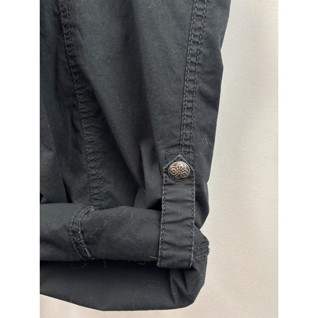 Lane Bryant Womens Black Capri Cargo Pants Size 14 Cotton/Spandex