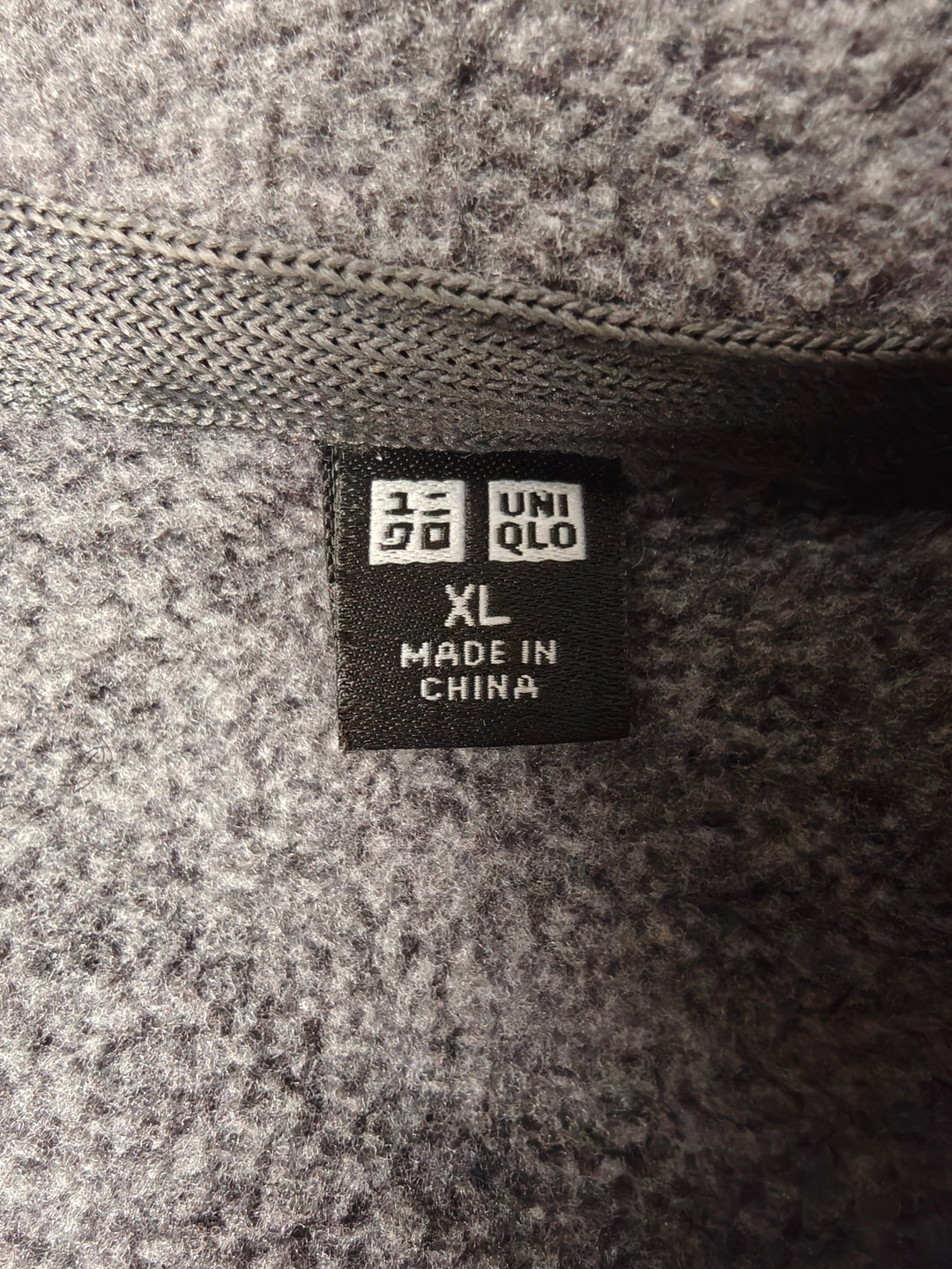 Men’s Uniqlo Full Zip Fleece Jacket Gray XL