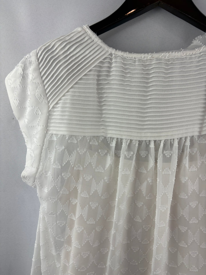 Women’s Daniel Rainn Medium White Short Sleeve Blouse