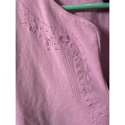 Denim & Co. Embroidered 3/4 Sleeve Tops 3X Cotton/Polyester Womens