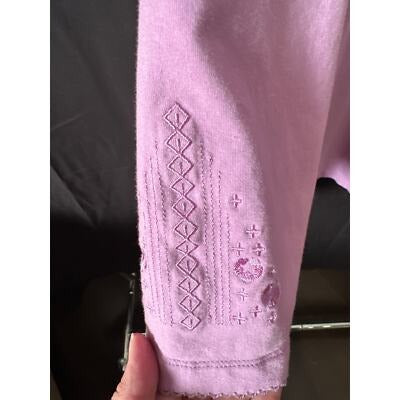 Denim & Co. Embroidered 3/4 Sleeve Tops 3X Cotton/Polyester Womens