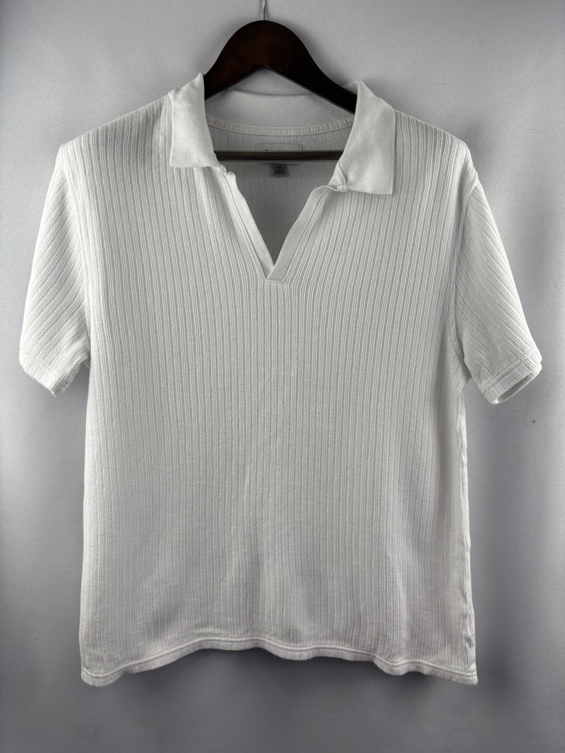 Men’s Goodfellow Medium White Ribbed Short Sleeve Shirt