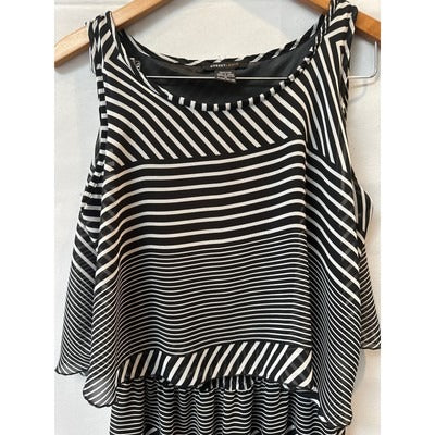 Robert Louis Tank Maxi Dress Black and White Stripes Size M