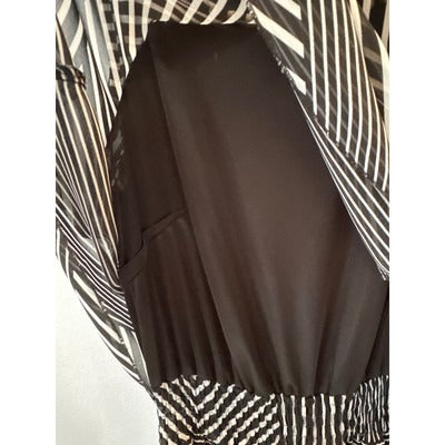 Robert Louis Tank Maxi Dress Black and White Stripes Size M