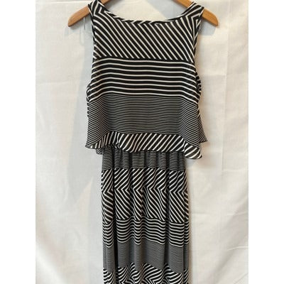Robert Louis Tank Maxi Dress Black and White Stripes Size M