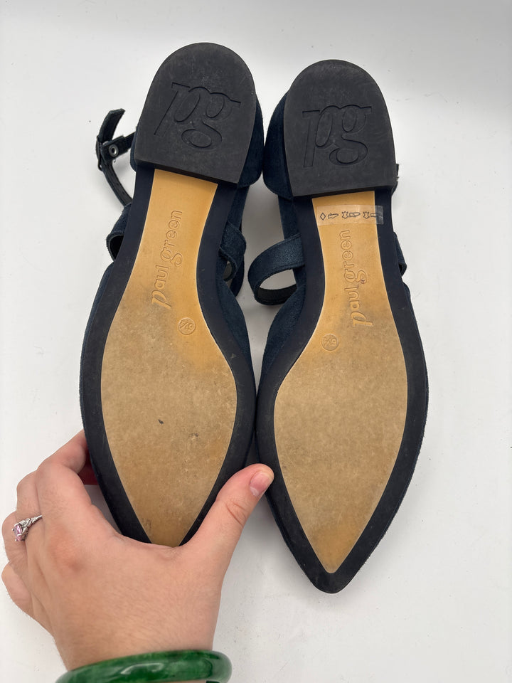 Women’s Paul Green Size 9 Navy Blue Suede Strappy Flats