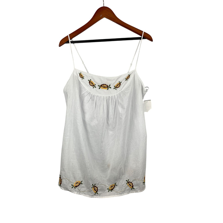 Nordstrom Rack White Embroidered Floral Camisole Top X Large Mimi Chica 100% Cotton