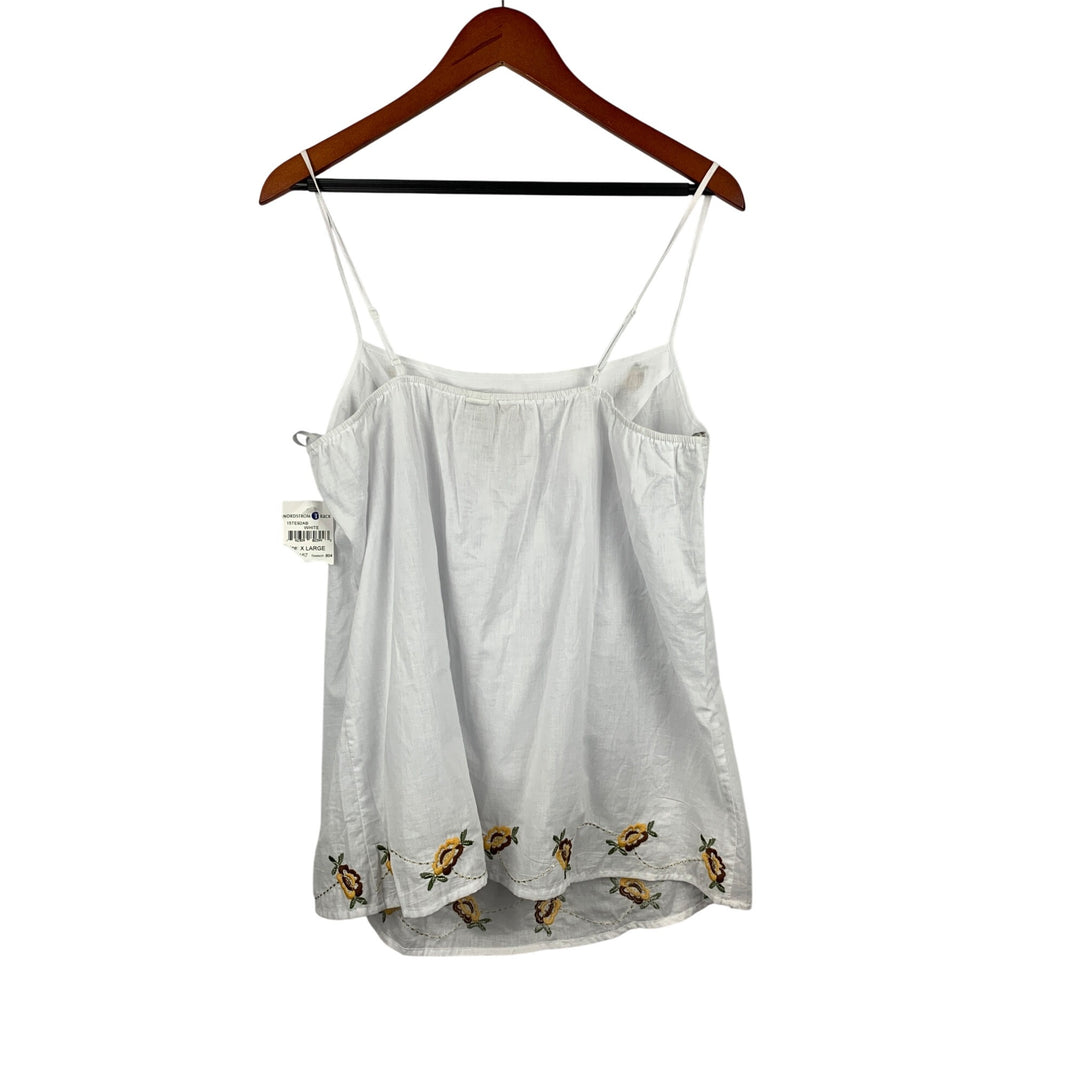 Nordstrom Rack White Embroidered Floral Camisole Top X Large Mimi Chica 100% Cotton