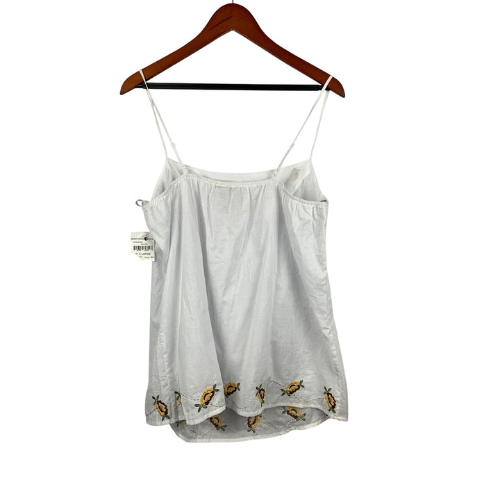 Nordstrom Rack White Embroidered Floral Camisole Top X Large Mimi Chica 100% Cotton