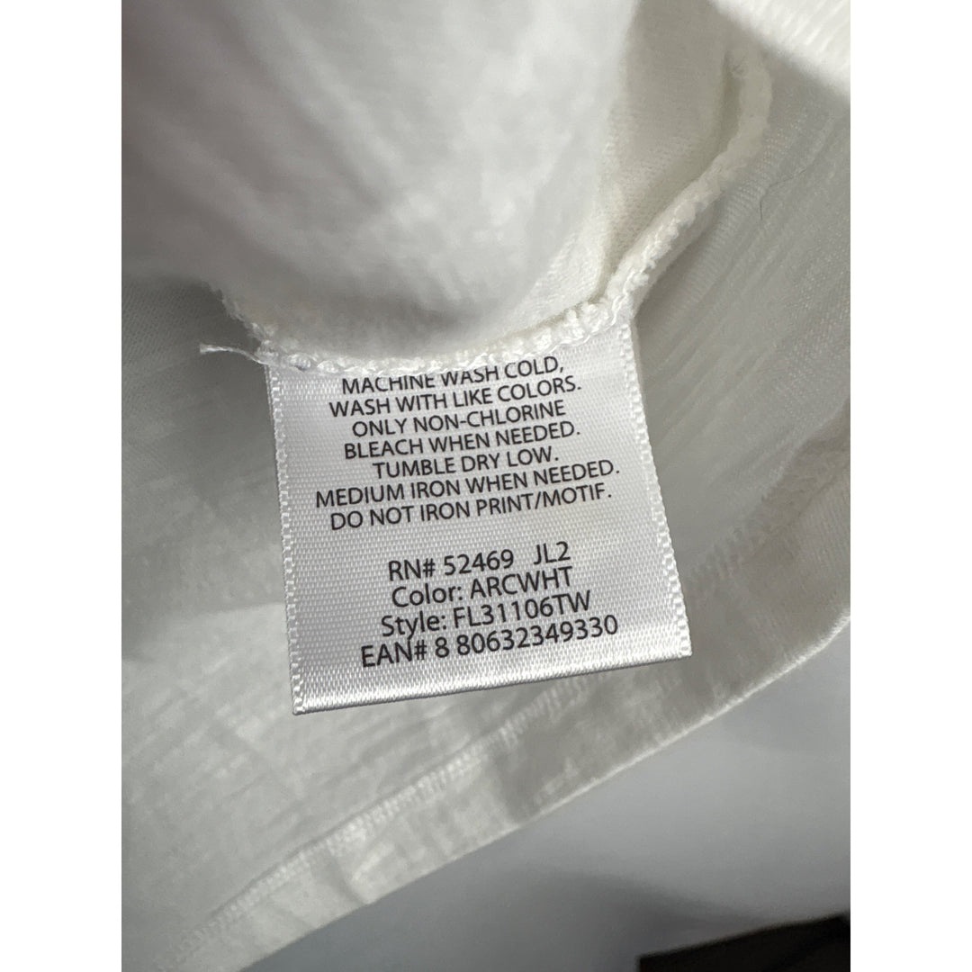 Faded Glory Womens Short Sleeve White T-Shirt S 4-6 100% Cotton