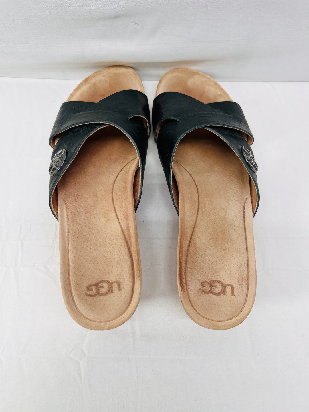 UGG Lyra Women's Cork Wedge Platform Sandals Criss Cross Leather Size 9