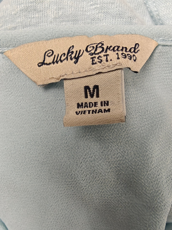Women’s Lucky Brand Layered Tunic Top Light Blue Medium