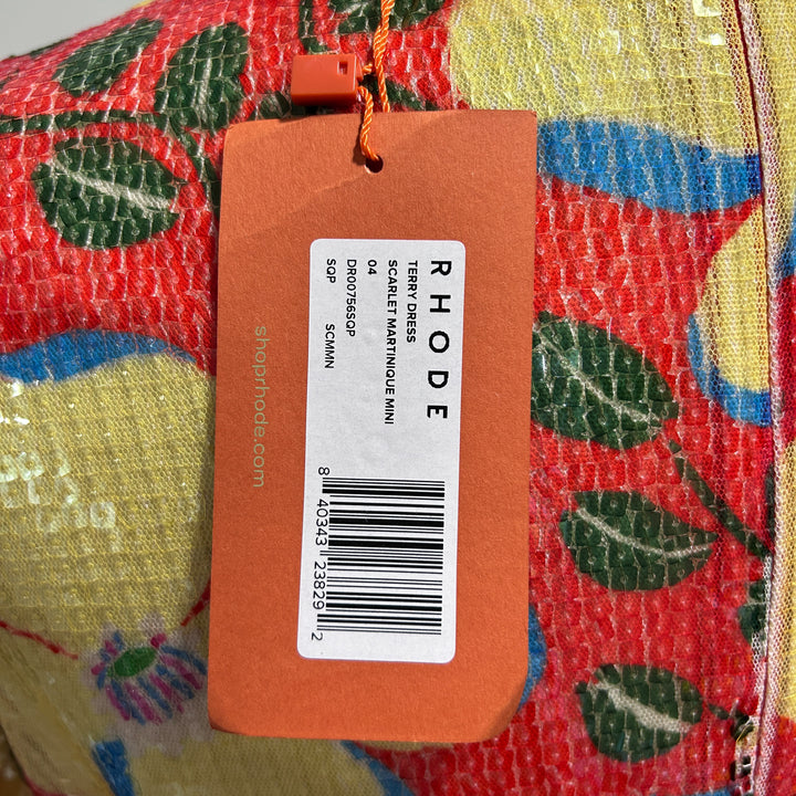 Rhode Size 4 NWT Terry Dress Scarlet Martinique Midi Vacation Boho Sequined