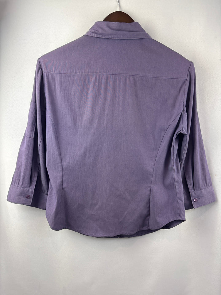 Women’s Express Size 9/10 Misty Purple Zip-Up Blouse