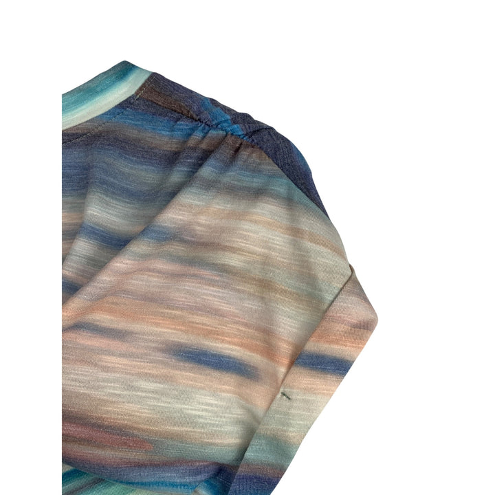 Democracy Womens S V-Neck Multicolor Short Sleeve Top