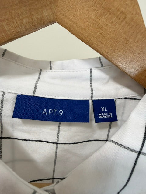 Apt.9 Essential Button‑Down Shirt SzXL NWT(Windowpane Plaid)